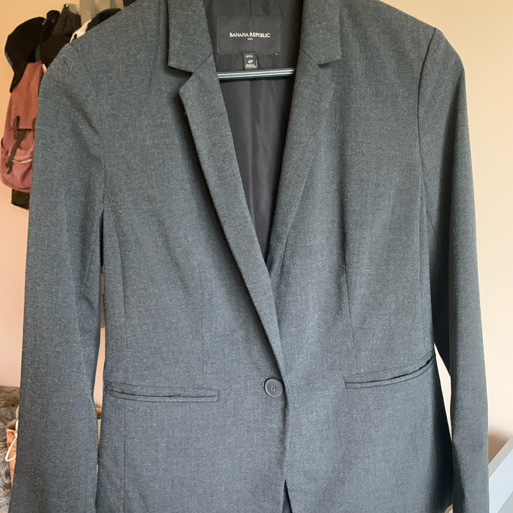 Banana Republic Charcoal Blazer - Petite